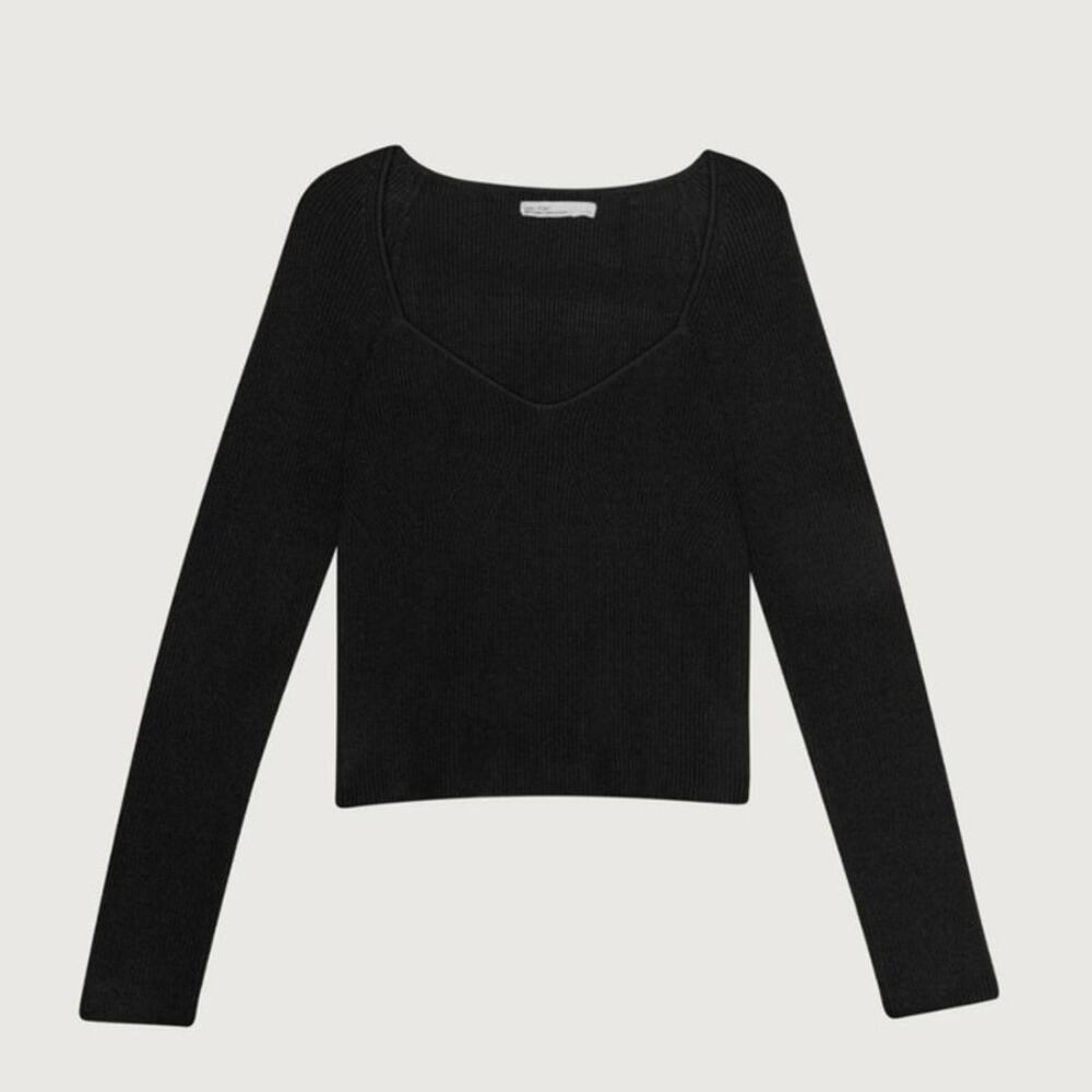 OAK + FORT SWEETHEART NECKLINE TOP